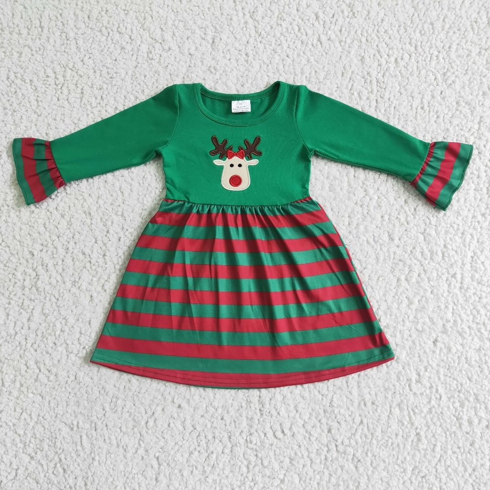 NEW Christmas Reindeer Ruffle Dress